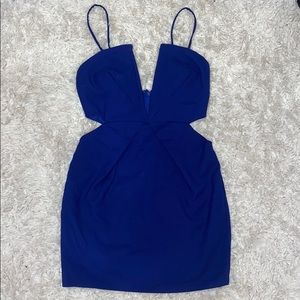 Tobi Blue Cut Out strappy V-Neck Dress
